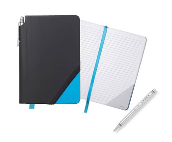 Notes Cross Jotzone czarno-błękitny, A5, długopis Cross, blok w linie