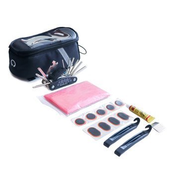 Torba rowerowa z wyposażeniem, zestaw naprawczy, apteczka, poncho | Fabio