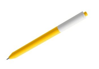 Długopis PIGRA P03, żółty z białym klipsem