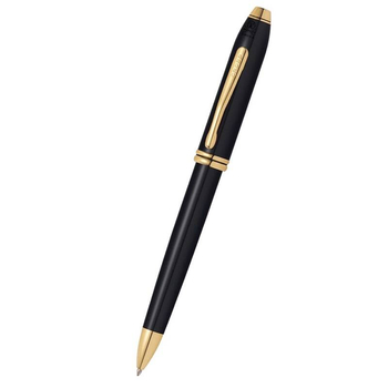 Długopis Cross Townsend czarny, elementy pokryte 23k złotem