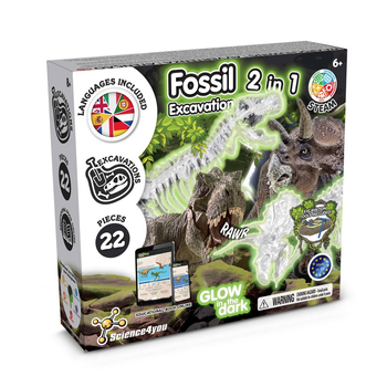 2 in 1 Fossil Excavation Kit I. Gra edukacyjna dla dzieci