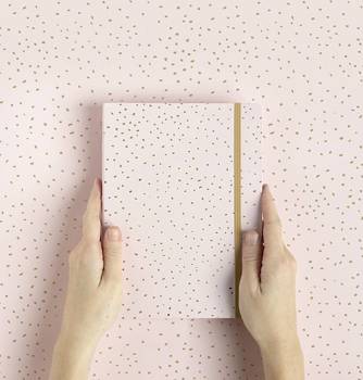 Notebook fILOFAX Confetti A5 blok w linie, różowy, motyw Rose Quartz