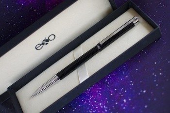 Pióro kulkowe EXO Vela, czarny, wykończenia chromowane