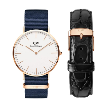 Set Armbanduhr Classic Bayswater RG&White D40 + Armband Classic Reading Rose-gold L20