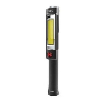 NEBO Duża latarka Big Larry 2, 500 lumenów, czarna - dużo miejsca na Twoje Logo