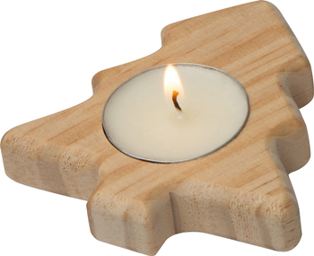 Drewniany świecznik w kształcie choinki