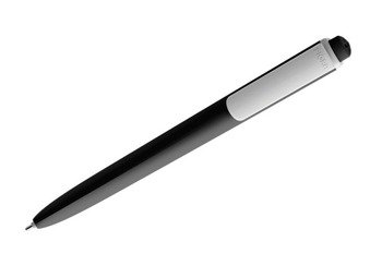 Długopis PIGRA P02, czarny z białym klipsem