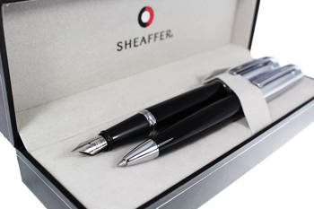 9314 Zestaw (pióro wieczne i długopis) Sheaffer kolekcja 300, czarne, wykończenia chromowane