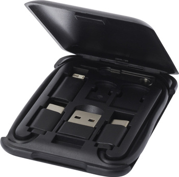 Savvy modułowy kabel do ładowania z tworzyw sztucznych pochodzących z recyklingu z uchwytem na telefon