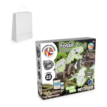 2 in 1 Fossil Excavation Kit II. Gra edukacyjna dostarczana z papierową torebką prezentową (90 g/m²)