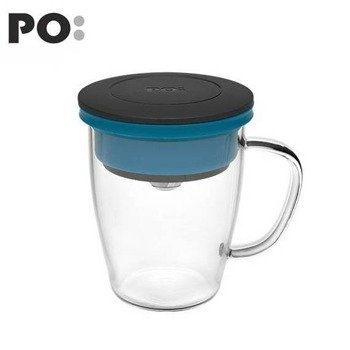 Szklanka z zaparzaczem PO: Duo, czarno-niebieski