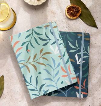 Notebook fILOFAX Botanical A5, blok w linie, jasnoniebieski