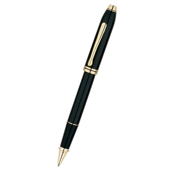 Pióro kulkowe Cross Townsend czarne, elementy pokryte 23k złotem