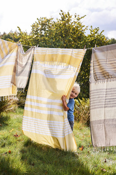 ELLA HAMAM EKO KOC/RĘCZNIK 145X200CM, Ż&Oacute;ŁTY