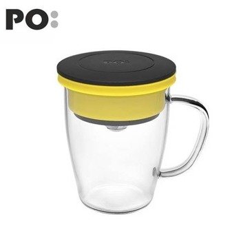 Szklanka z zaparzaczem PO: Duo, czarno-żółty