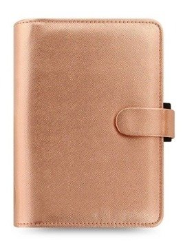 Organizer fILOFAX SAFFIANO Metallic Personal, różowe złoto
