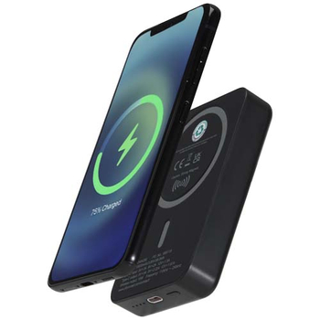 Acrab magnetyczny bezprzewodowy powerbank o pojemności 10 000 mAh i mocy 15 W z technologią 20 W PD — wykonany z tworzyw sztucznych pochodzących z recyklingu