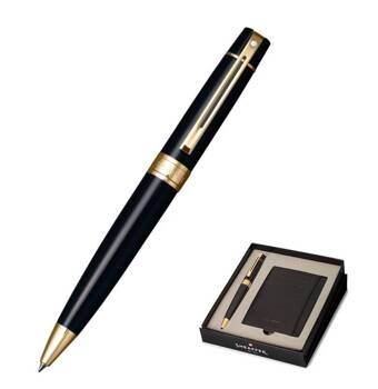 G0000-2 Zestaw prezentowy Sheaffera, czarny długopis 9325 BP, skórzane czarne etui na karty kredytowe