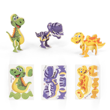 DINOSAURUS. Puzzle 3D z papieru i EVA w kształcie dinozaura