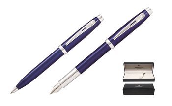 9339 Zestaw (pióro wieczne i długopis) Sheaffer kolekcja 100, niebieskie, wykończenia chromowane