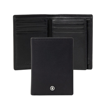 Card holder with flap Button Black