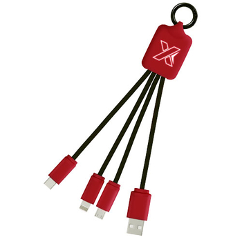 Kabel z podświetlonym logo 3w1 z brelokiem - SCX.design C15