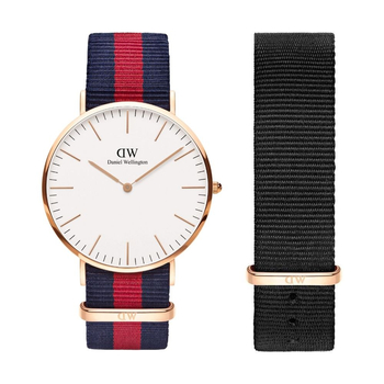 Set Armbanduhr Classic Oxford RG&White D40 + Armband Classic Cornwall Rose-gold L20