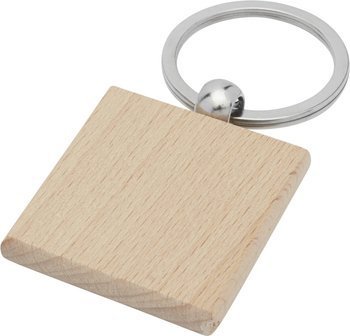 Kwadratowy brelok do kluczy Gioia z drewna bukowego