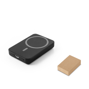 AMPERE. Magnetyczny power bank 5 000 mAh z superszybką ładowarką bezprzewodową 15 W wykonany w 100% z rABS