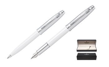 9324 Zestaw (pióro wieczne i długopis) Sheaffer kolekcja 100, białe, wykończenia niklowane