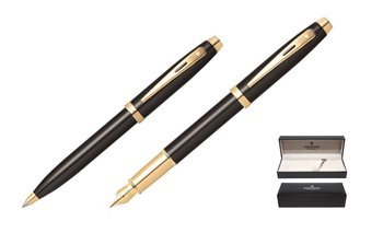 9322 Zestaw (pióro wieczne i długopis) Sheaffer kolekcja 100, czarne, wykończenia w kolorze złotym