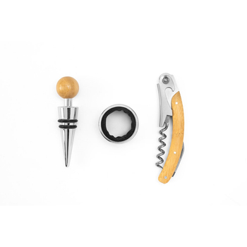 SAVORY. Zestaw do wina z bambusa i stali nierdzewnej