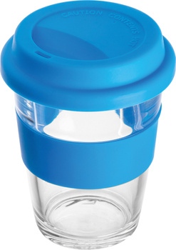 Szklany kubek z pokrywką 300 ml