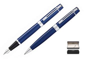 9341 Zestaw (pióro wieczne i długopis) Sheaffer kolekcja 300, niebieski, wykończenia chromowane