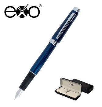 Pióro wieczne EXO Sagitta, niebieski, wykończenia chromowane