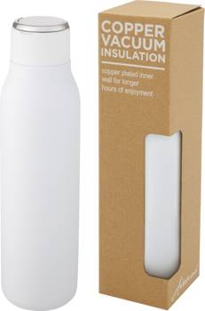 Miedziana butelka izolowana próżniowo Marka o pojemności 600 ml z metalową pętelką