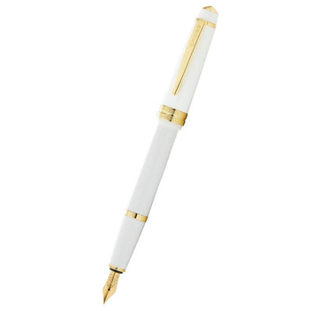 Pióro wieczne Cross Bailey Light białe, elementy w kolorze złotym