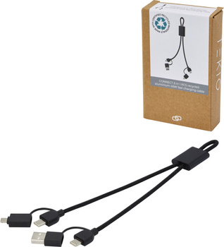 Connect kabel do szybkiego ładowania 6-w-1 o mocy 45 W z aluminium pochodzącego z recyklingu z certyfikatem RCS