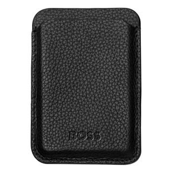 Magnetic card holder for smartphone Magnet Mobile Classic Grained Black